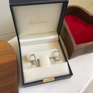 Brooks Brothers, Crystal-Studded Hoop Earrings